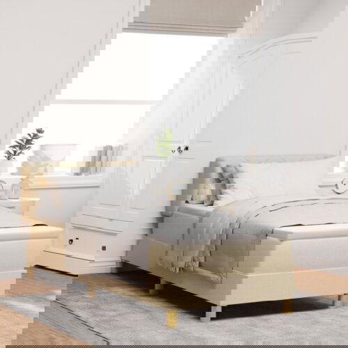  Krevet s oprugom s madracem u krem boji - 80x200 cm Cijene
