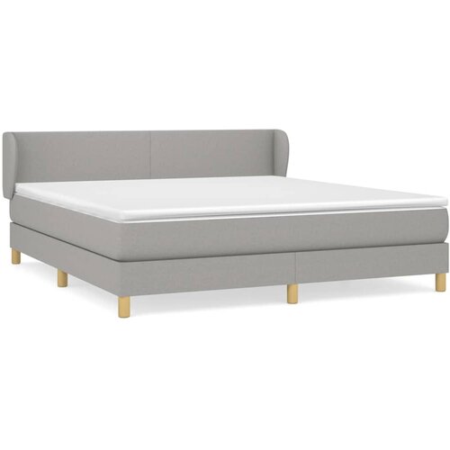 VidaXL Box spring postelja z vzmetnico svetlo siva 160x200 cm žamet, (20789800) Slike
