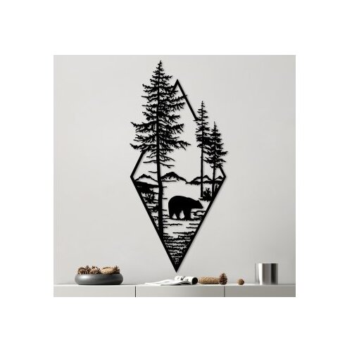 WALLXPERT dekorativni metalni zidni pribor bear black v2 Cene