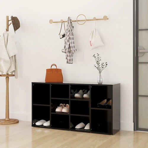  Klupa za cipele crna 103 x 30 x 55 cm od konstruiranog drva Cene