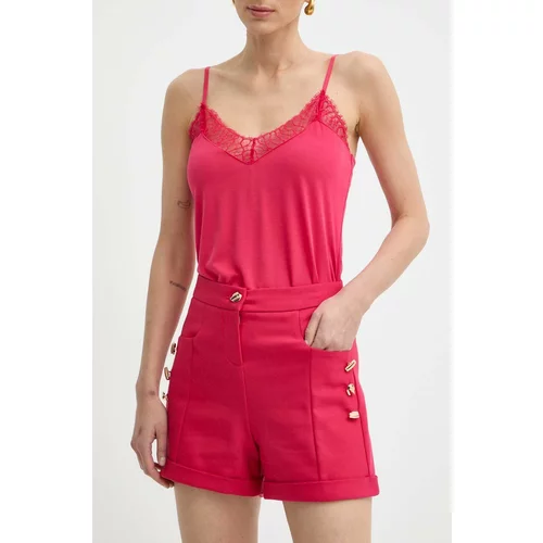 Morgan Kratke hlače SHERY.F za žene, boja: crvena, bez uzorka, visoki struk, SHERY.F
