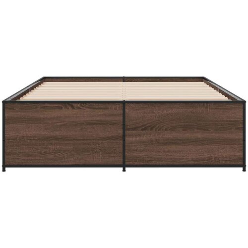 VidaXL Okvir za krevet smeđi hrast 120x190cm konstruirano drvo i metal Slike