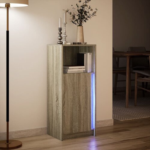  Komoda s LED boja hrasta 42,5 x 34 x 100 cm konstruirano drvo Slike