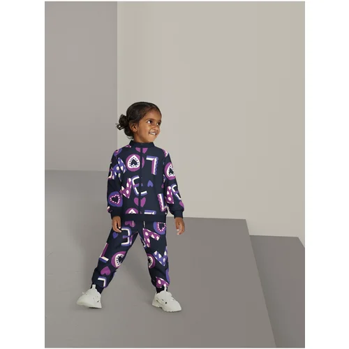 name it Dark blue girly patterned sweatpants Nila - Girls