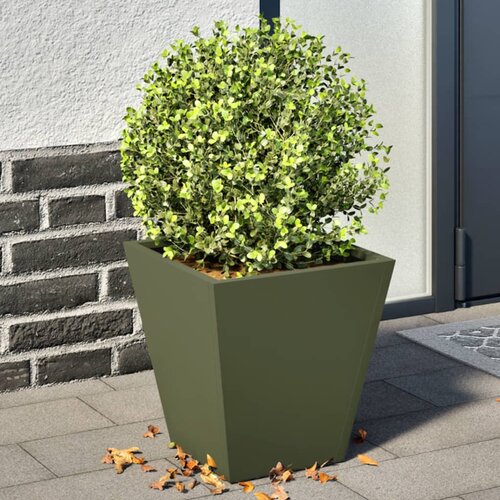  Vrtne sadilice 2 kom maslinastozelene 30x30x30 cm čelične Cijene