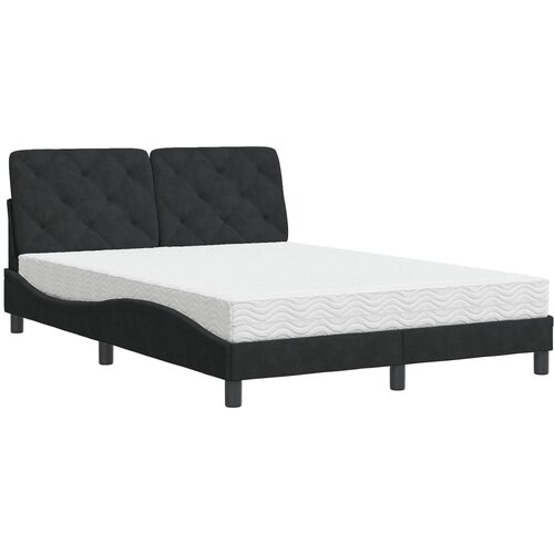 vidaXL Krevet s madracem crni 140 x 190 cm baršunasti Cene