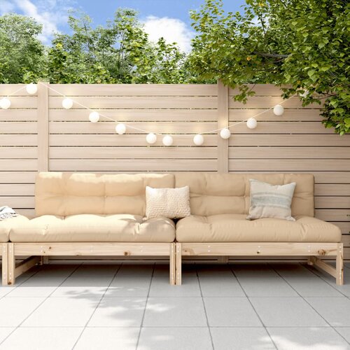 VidaXL Srednja vrtne sofe 2 kom 120 x 80 cm od masivne borovine Slike