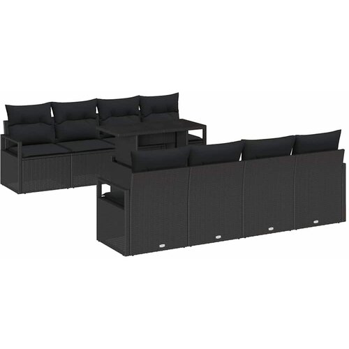  Sjedeća garnitura za vrt 9 kom. Poli ratan 230 x 62 x 85 cm Slike