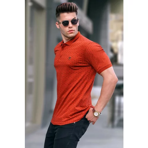 Madmext Tile Patterned Polo Neck T-Shirt 5889