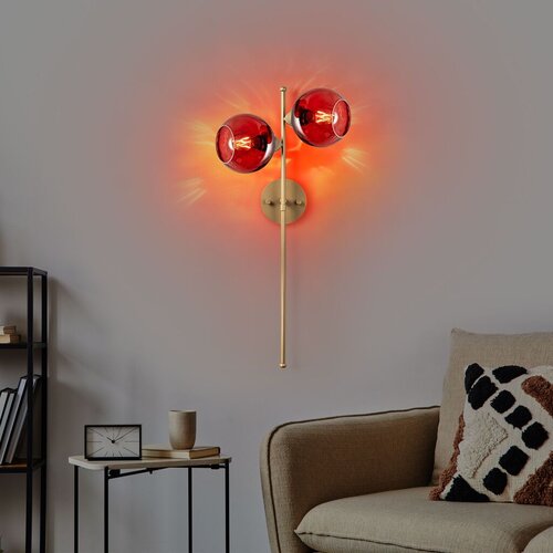 Opviq Zidna lampa Benek-15-14421, 35x25x72cm, IP20, Zlatna boja Slike