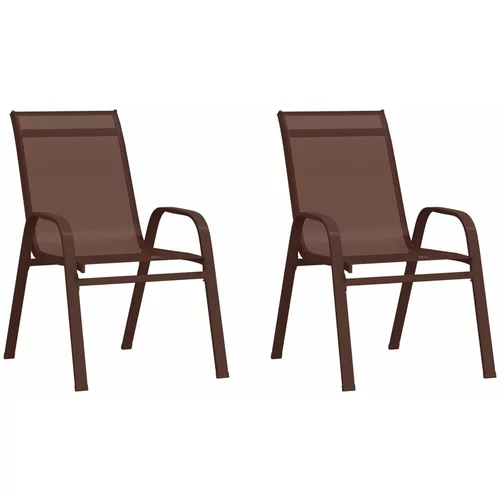 vidaXL Složive vrtne stolice od tekstilena 2 kom smeđe