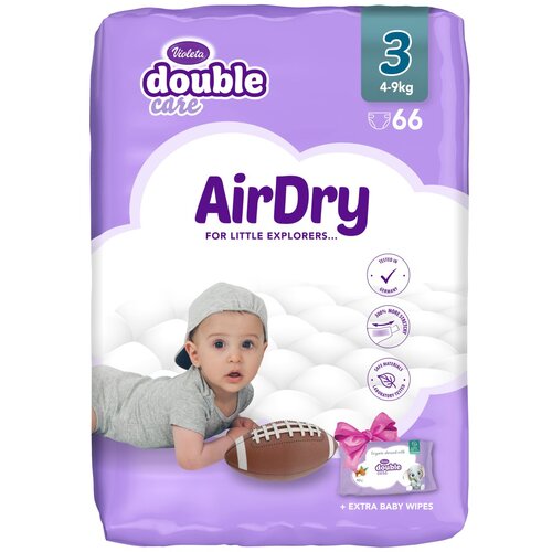 Violeta Pelene DC AIR DRY MIDI-3 jumbo (4-9 kg., 66 kom)-gratis baby maramice 100148 Slike