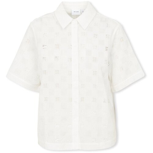 Vila Topi & Bluze Lucie Shirt 2/4 - Cloud Dancer Bela Cene