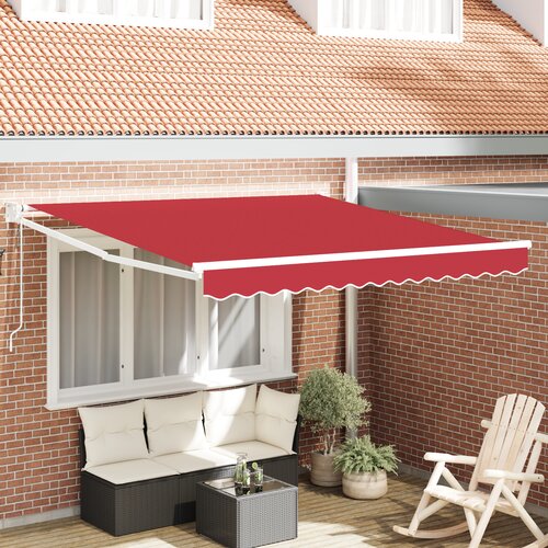 VidaXL automatska uvlačiva tenda crvena 350x250 cm, zamjena tkanine za tendu 3.5x2.5 m crvena Slike