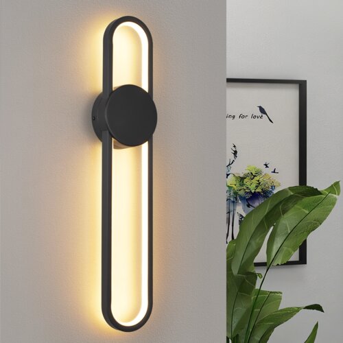 Nettlife Stenska LED stenska svetilka za notranjo uporabo - 12W stopni&amp;scaron;čna svetilka 60cm črna, moderno oblikovana hodni&amp;scaron;ka svetilka 3000K, (5000219965) Slike