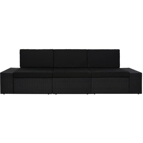 Maison Chic Sekcijski kavč - Sofa - Kanape trosed poli ratan črn, (21726681) Cene