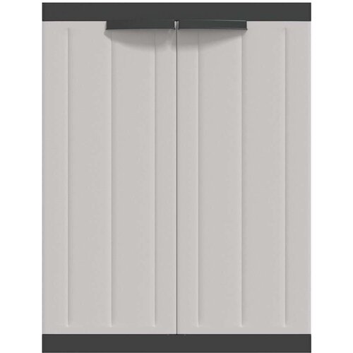 vidaXL Zunanja omara siva in črna 65x37x85 cm PP Cene