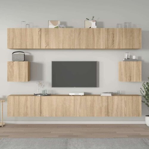  6-dijelni set TV ormarića boja hrasta sonome konstruirano drvo Cijene