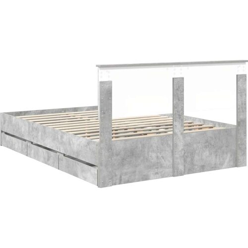  Okvir za krevet s ladicama Betonski sivi 150 x 200 cm - Beton siva 150 x 200 cm Slike