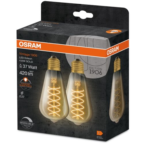  Komplet 2x LED prigu&amp;scaron;iva sijalica VINTAGE FILAMENT E27/7,8W/230V 1800K - Osram Slike