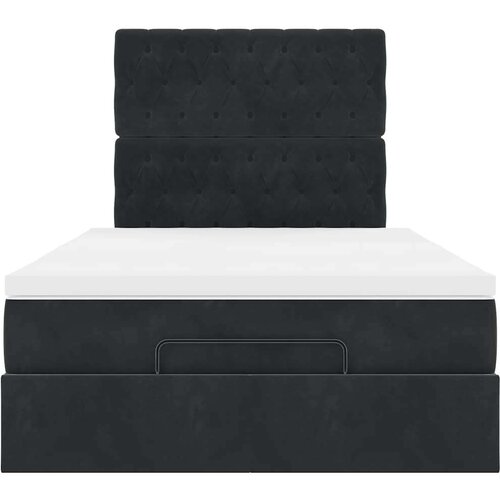 VidaXL otomanski okvir kreveta s madracima crni 120x190 cm bar&amp;scaron;unasti Slike