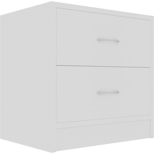 Maison Chic Nočna omarica - Nočna miza bela 40x30x40 cm iverna plo&amp;scaron;ča, (21688279) Slike