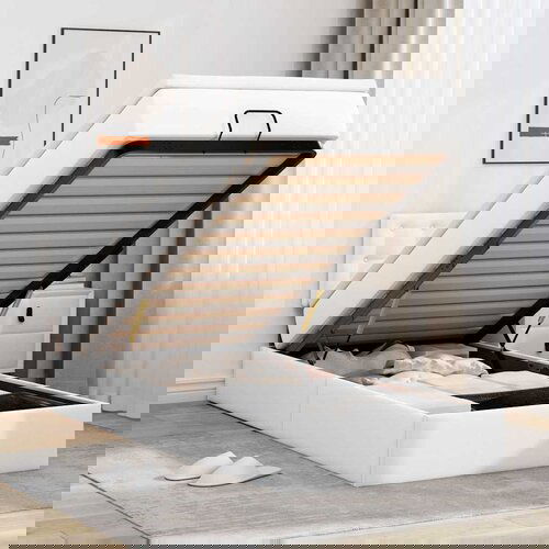 vidaXL Okvir kreveta s madracem čisto bijela 100x200cm umjetna koža Cijene