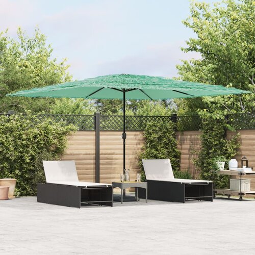 vidaXL Vrtni suncobran s drvenim stupom zeleni 388x388x248 cm Cijene