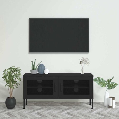 TV ormarić crni 105 x 35 x 50 cm čelični Cijene