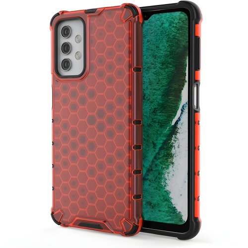 IZMAEL.eu Honeycomb pancirna futrola sa silikonskim okvirom za Samsung Galaxy A32 5G - Crvena Cene