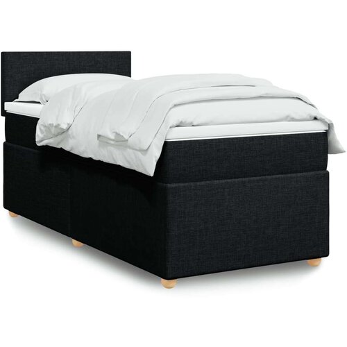 vidaXL Box spring postelja z vzmetnico črna 80x200 cm blago Cene