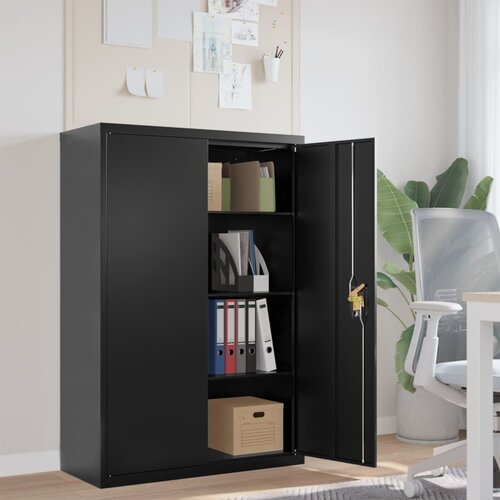 VidaXL Arhivska omara črna 90x40x140 cm jeklo Slike