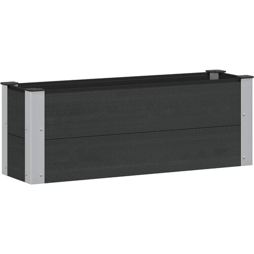 VidaXL Povi&amp;scaron;ena gredica - Vrtna gredica Crna 100 x 30 x 36 cm WPC i aluminij - 100 x 30 x 36 cm Crna Slike