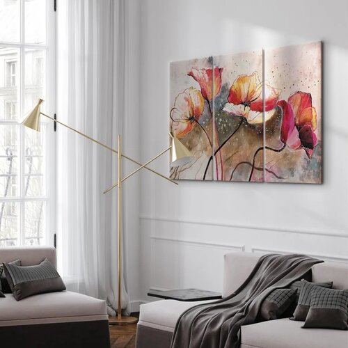  Slika - Poppies lashed by the wind 120x80 Slike