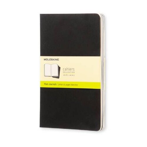 Moleskine Notes Cahier LG, Mek povez, Prazan, 3 komada, Crni Cene