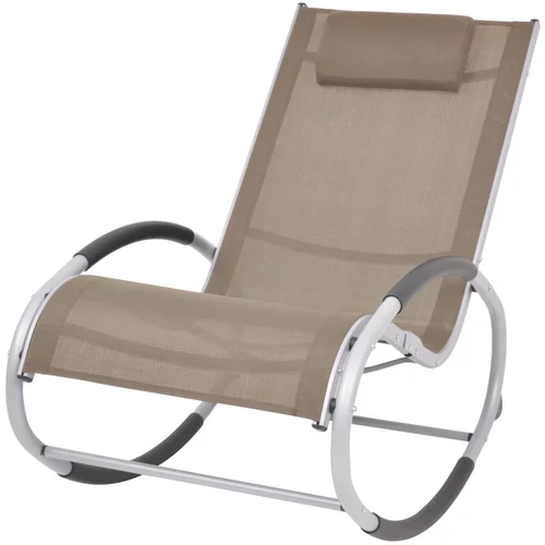 vidaXL Vrtna stolica za ljuljanje od tekstilena smeđe-siva