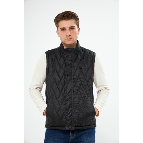 River Club Men's Water and Windproof High Neck Quilted Patterned Vest Slike