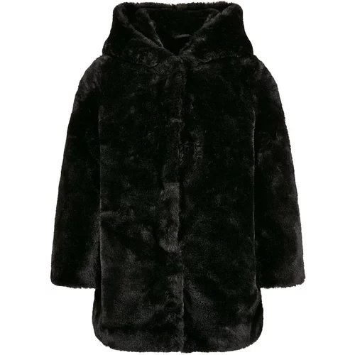 Urban Classics Kids Girls' Teddy Hooded Coat Black