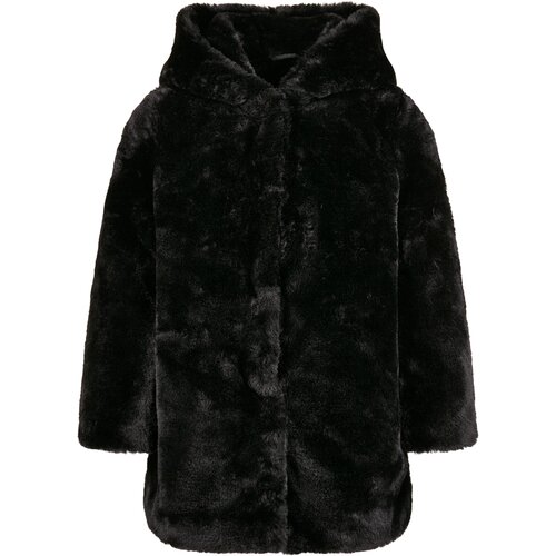 Urban Classics Kids Girls&amp;#039; Teddy Hooded Coat Black Slike