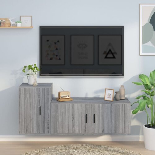 vidaXL Komplet TV omaric 2-delni siv sonoma inženirski les Cene