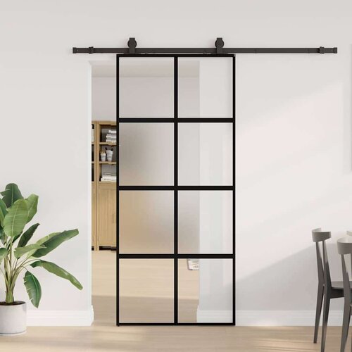 Klizna vrata s priborom crna 90 x 205 cm kaljeno staklo Cijene