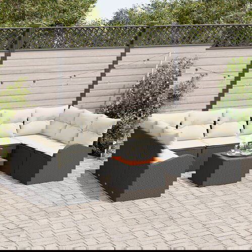 vidaXL Set od 10 komada vrtne garniture s jastučićima crni poli ratan akacija Cijene