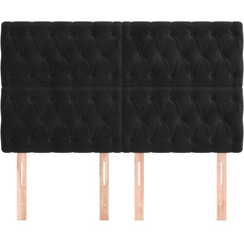  Uzglavlje crno 160x7x118/128 cm bar&amp;scaron;unasto Slike