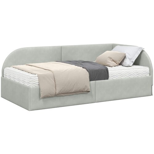 vidaXL Kotni okvir postelje z matrico 2 pcs Svetlo siva Žamet, (5000155904) Cene