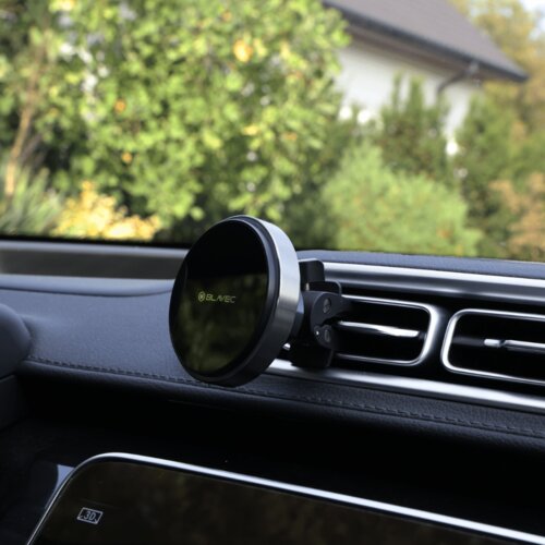  Auto držač 15W magnetski s bežičnim punjenjem za ventilacijski otvor Blavec - crni Slike