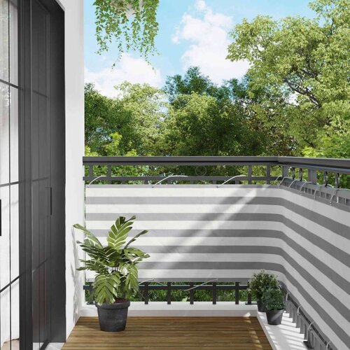  Balcony ekran Svijetlo siva i bijela. 75 x 200 cm - Svijetlosiva i bijela 75 x 200 cm Cene