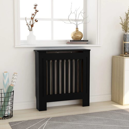 vidaXL pokrov za radijator mdf crni 78 cm Cijene