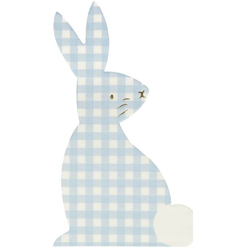 Meri Meri papirnate salvete die cut gingham bunny (16 komada) Slike