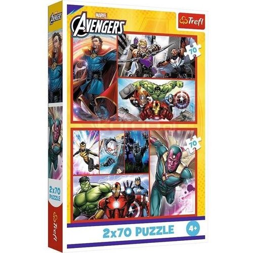 Trefl Puzzle Postani heroj/ Marvel - 2x70 delova Slike