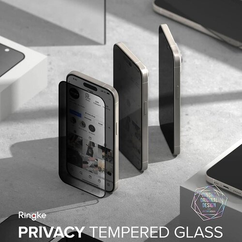 Ringke Cover Display ID Glass kaljeno staklo za iPhone 15 Plus -Privacy Slike